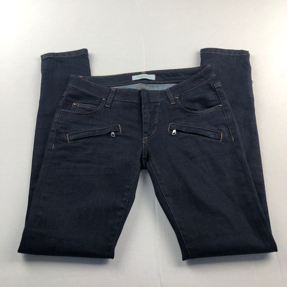 Pierre Balmain low rise black jeans ankle zippers 26 - Picture 6 of 9